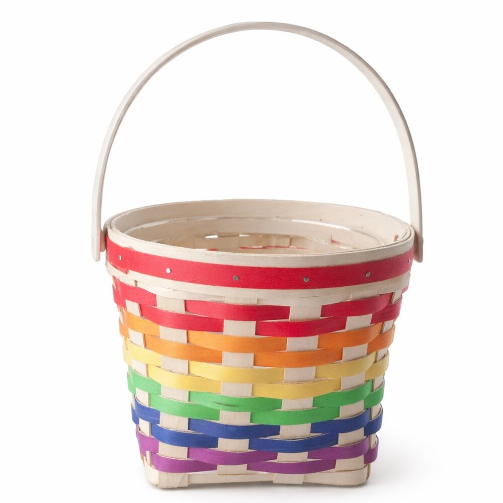 Longaberger 2022 Rainbow Woven Basket with Plastic Protector